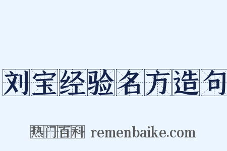 刘宝经验名方造句是什么意思的图片